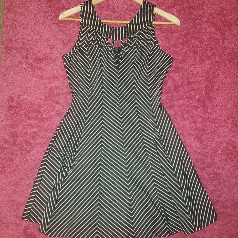 Black & White Striped Skater Dress